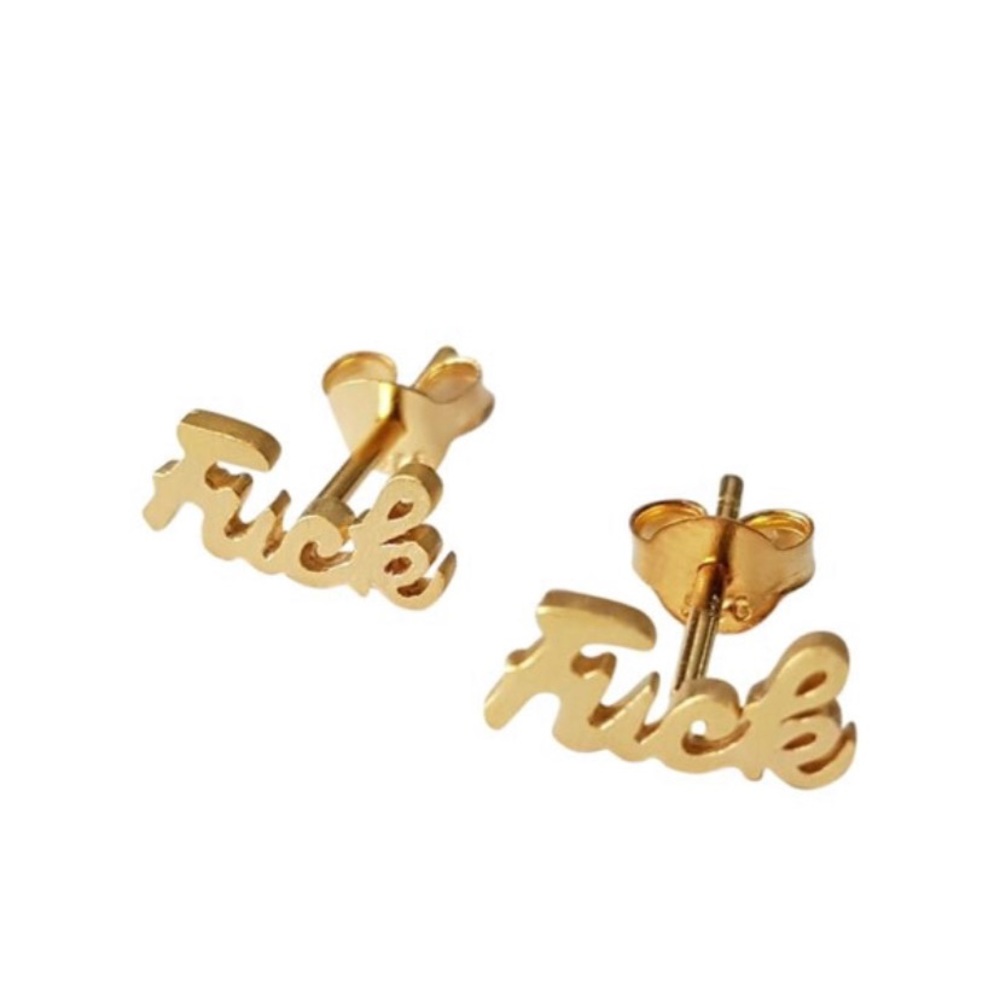 18K Gold Vermeil F*** STUDS LILLIANBONESMAUI.COM